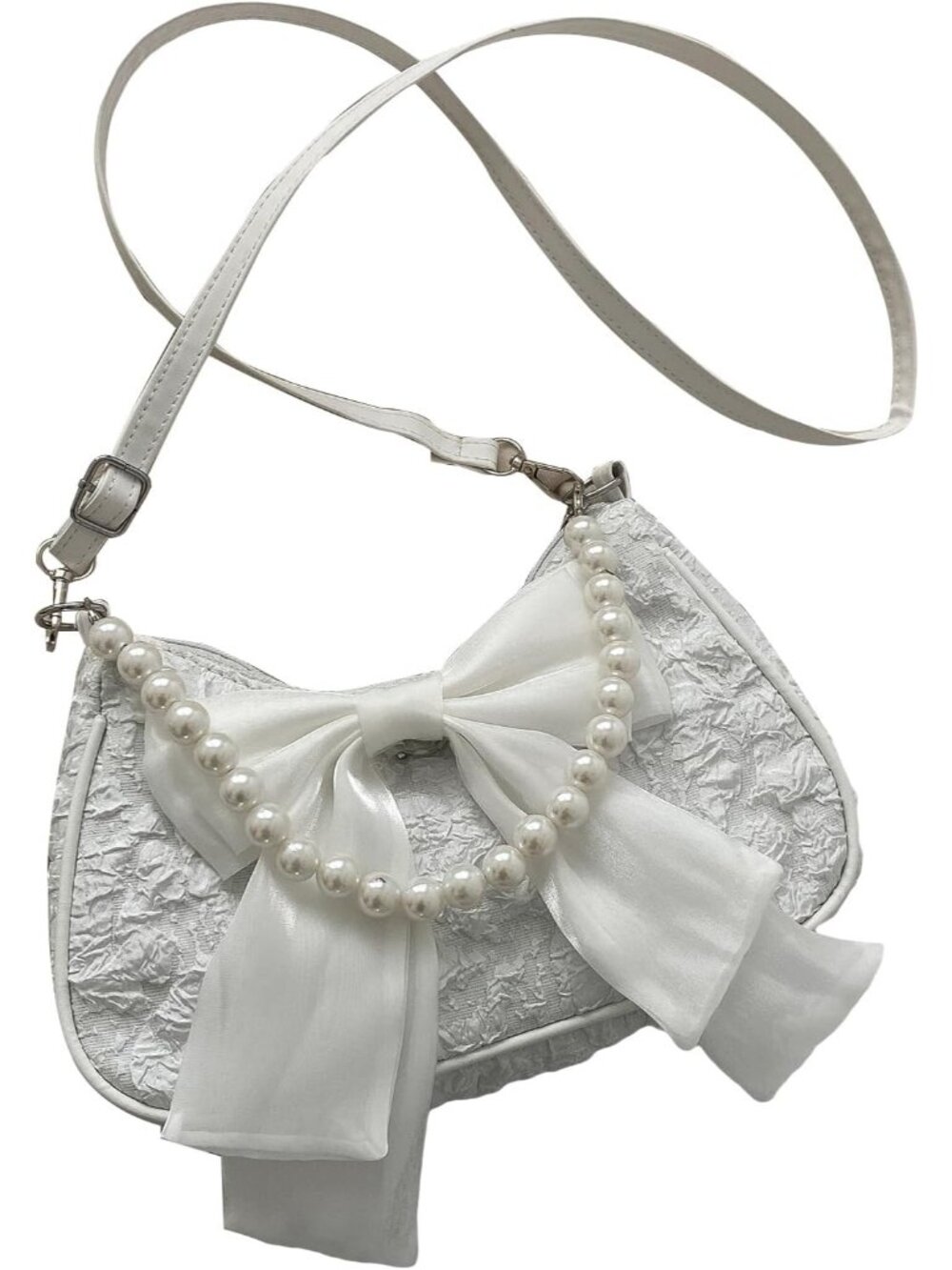 Women's Bow Coquette Purse Sweet Pearl Shoulder Bag Evening Clutch Handbag Trend